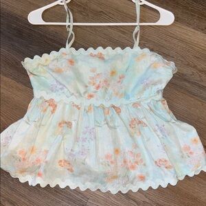 Floral Ric Rac Babydoll Top